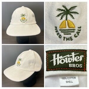 Howler Brothers NWT StrapBack Hat Sunset Palm White Terry Cloth Beach Resortwear
